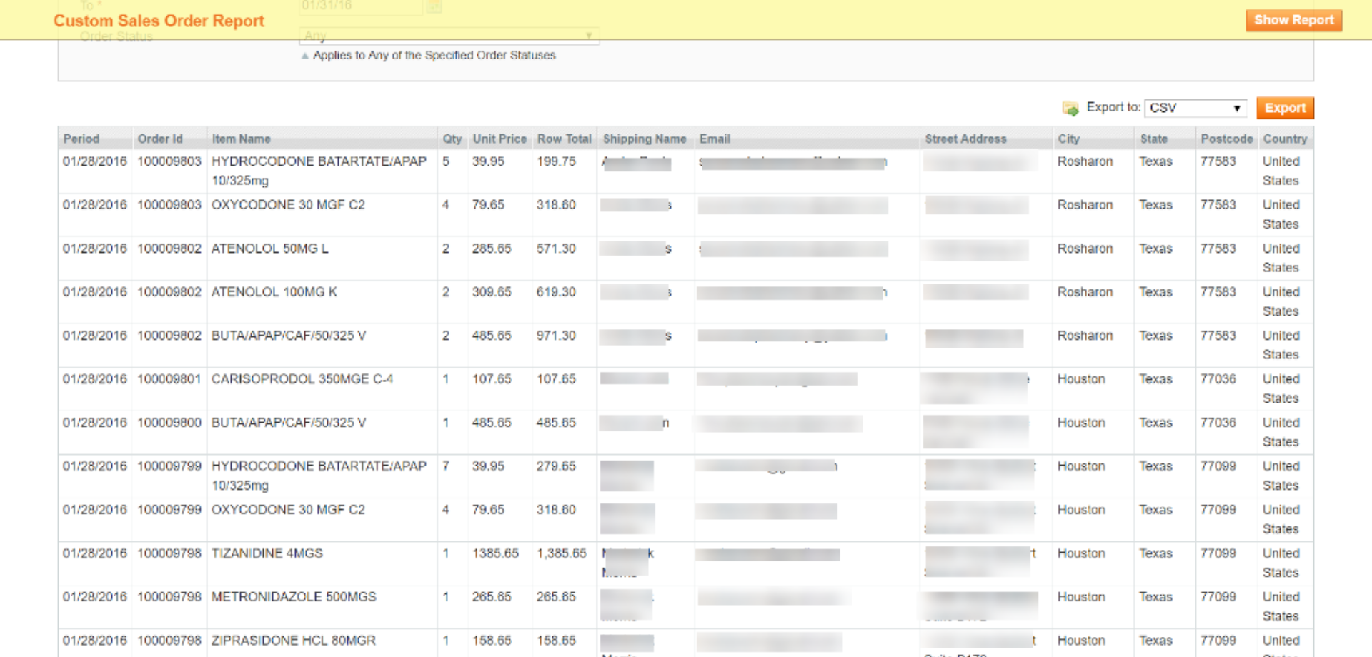 magento custom reporting