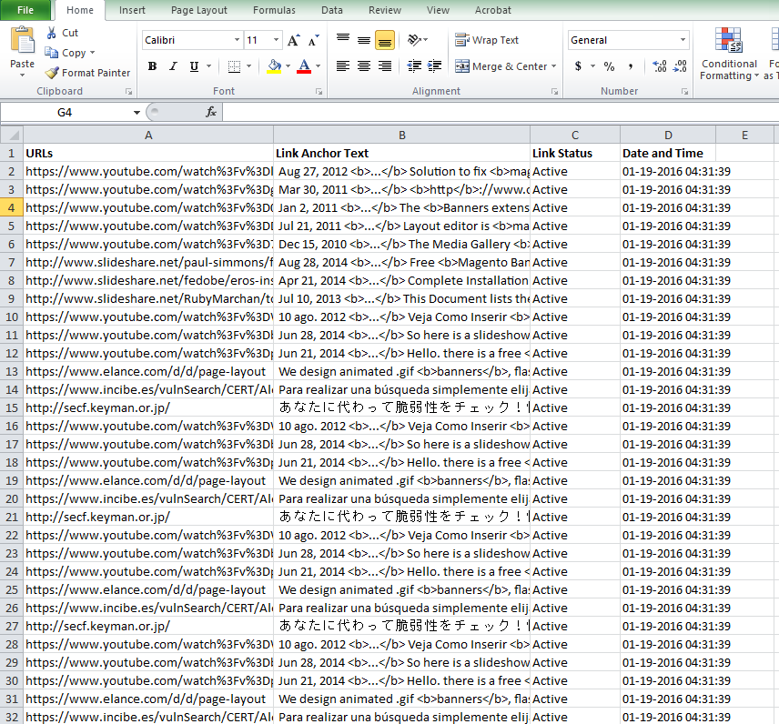 Backlink report download